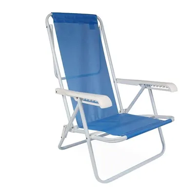 Cadeira De Praia Mor 100% Alumínio Super Resistente Piscina Reclinável 8 Posições Sannet