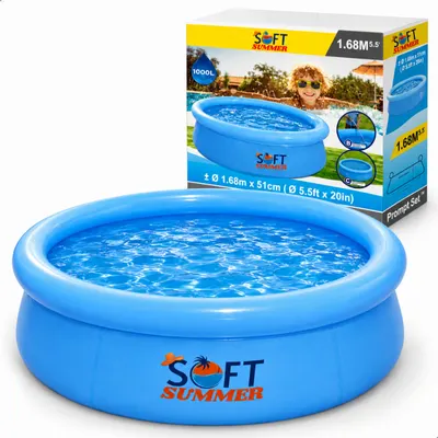 Piscina Infantil 1000 Litros Redonda Piscina Inflável com Borba PVC 168x51cm Piscina para