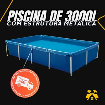 Piscina Retangular 3000 Litros Estruturada Mor