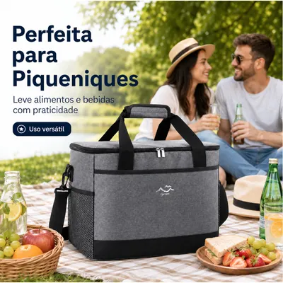 Bolsa Térmica Portátil Grande Capacidade, Conserva Frio e Calor, Perfeita para