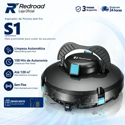 Aspirador de Piscina sem Fio Inteligente 150Min Limpeza Automática Piscinas Até 120m²